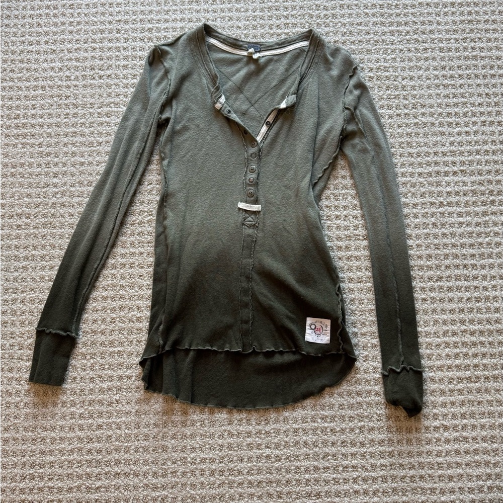 We The Free Forest Green Long Sleeve Top